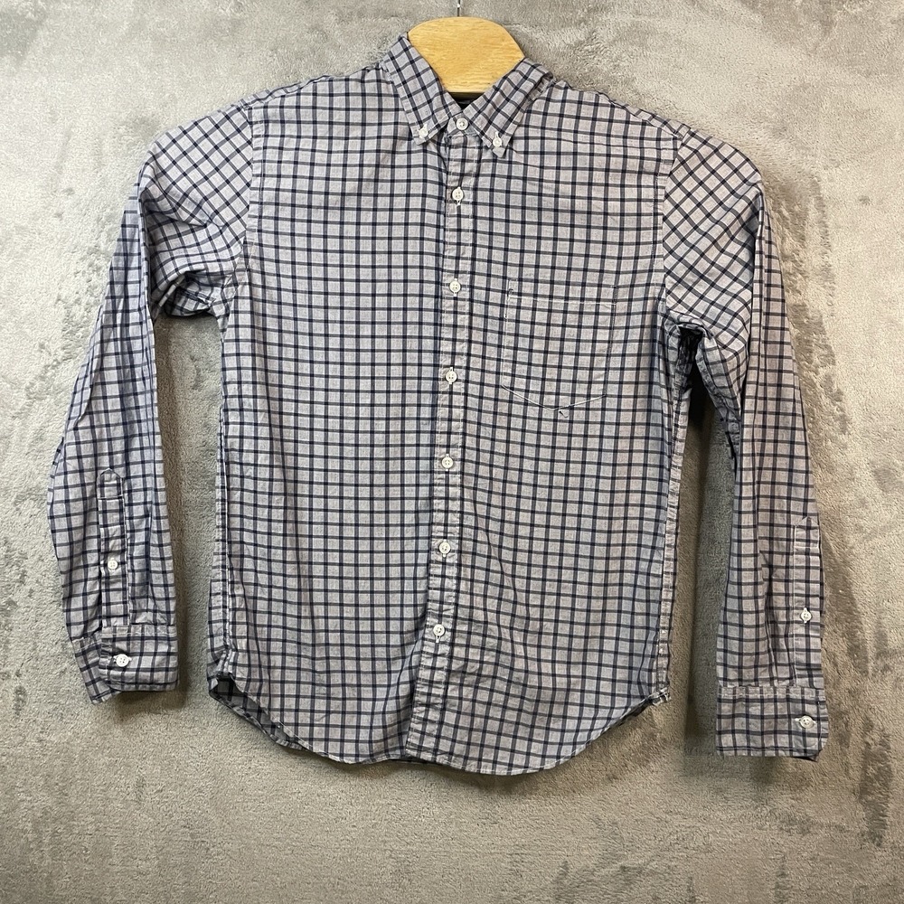 J. Crew Men's M Slim Fit Long Sleeve‎ Button Down Blue Plaid Shirt Style #F4560
